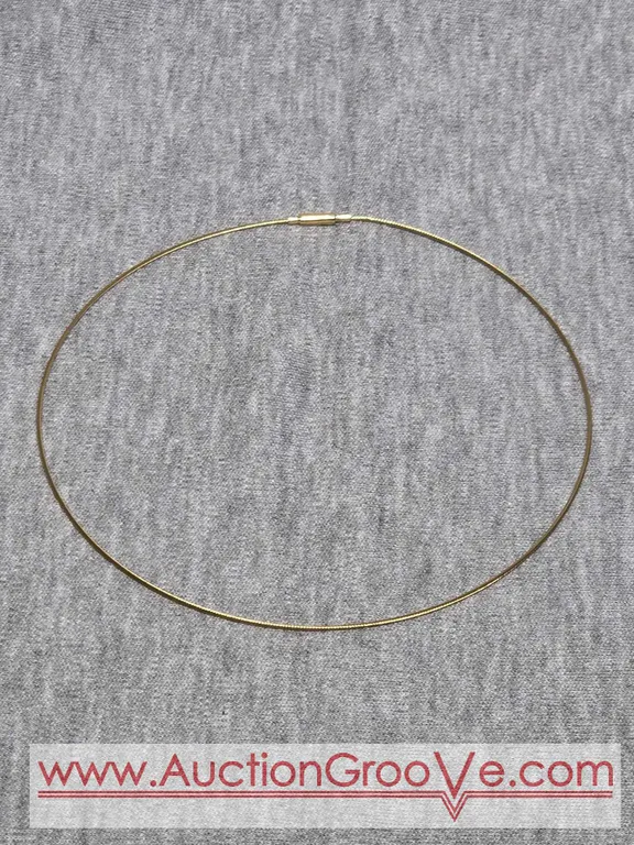 German Cable Twist Collar Marked SILBERS 14K. May be Gold Plate over Silver so check back for updates. Weight is 3.5g. JB