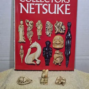 Netsuke Book with Three Figurines. LR