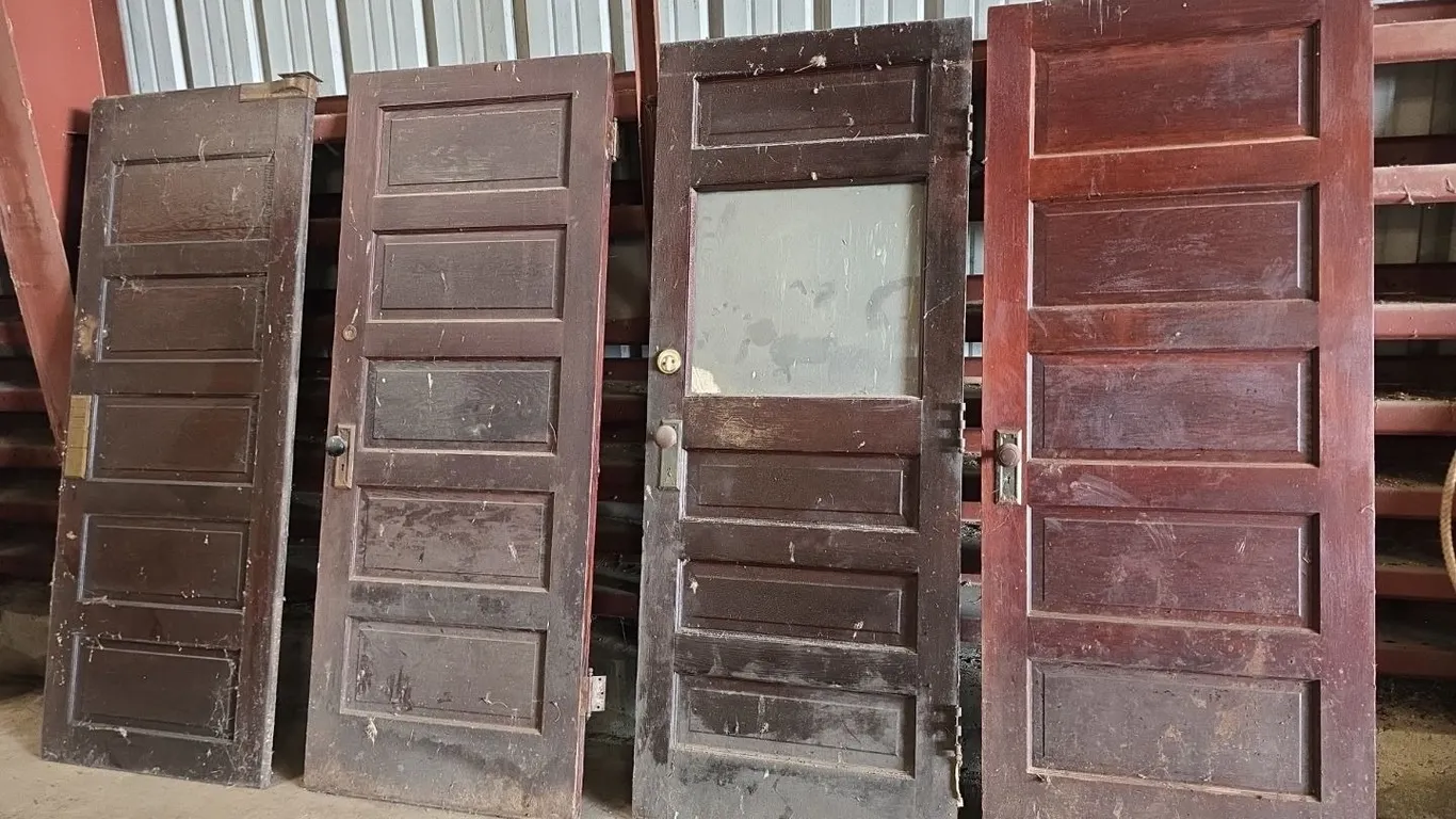 4 antique wood doors