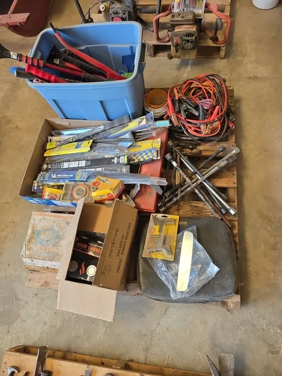 Pallet of automotive tools and parts