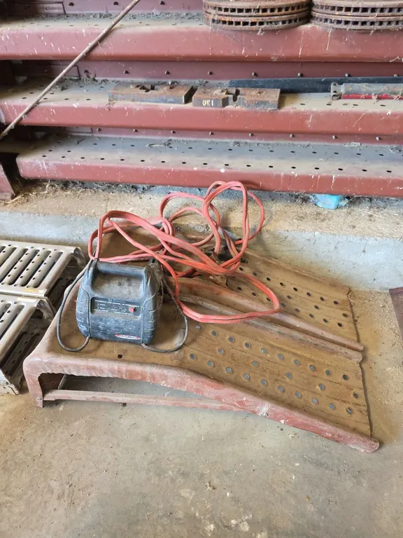 Car ramps and jumper cables