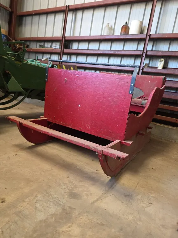 Large wood horse drawn sleigh