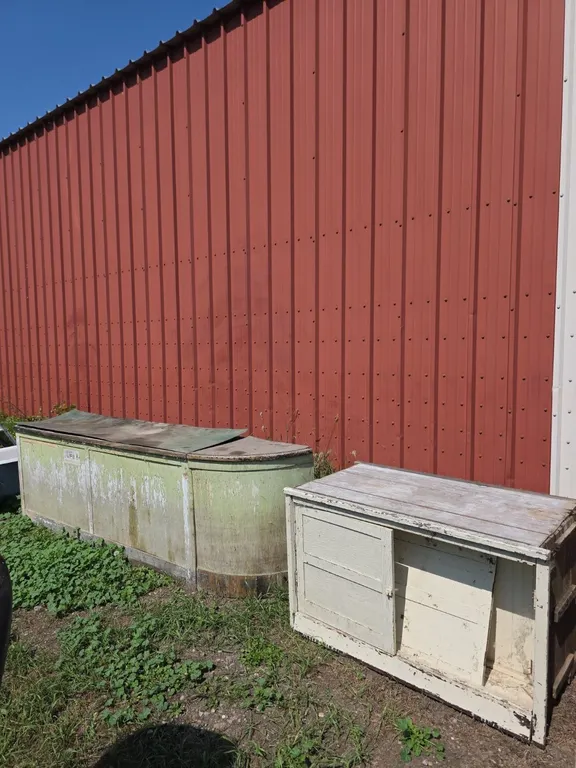 Antique wood shelf and bar