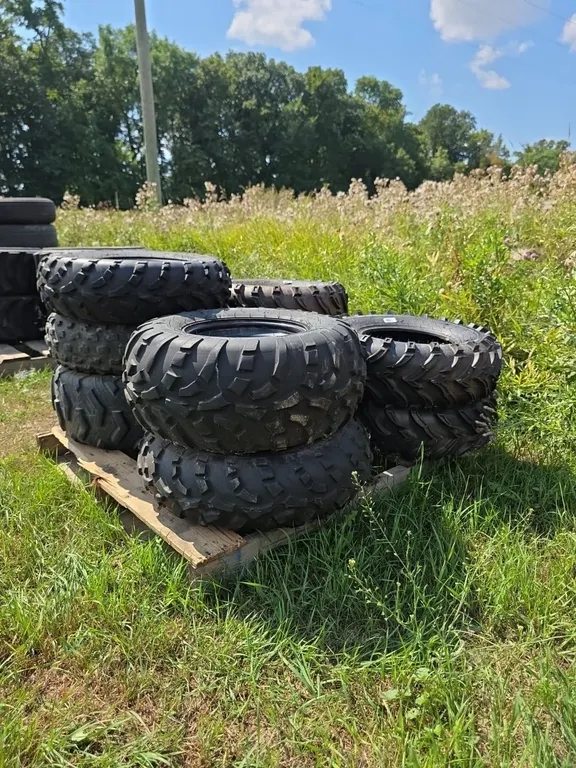 Qty 9 New and used atv tires