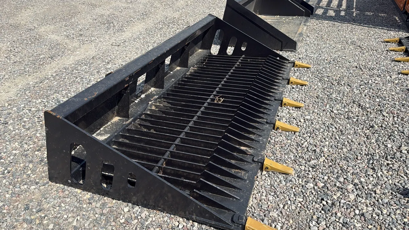 ID 0158 84in Skid Steer Rock Bucket w/teeth