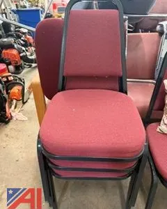 (79) Red Stackable Chairs