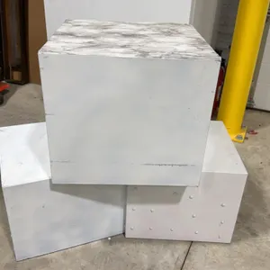 Metal bix display stands, (2) 15” x 15” x 12”, (1) 17” x 17” x 15”