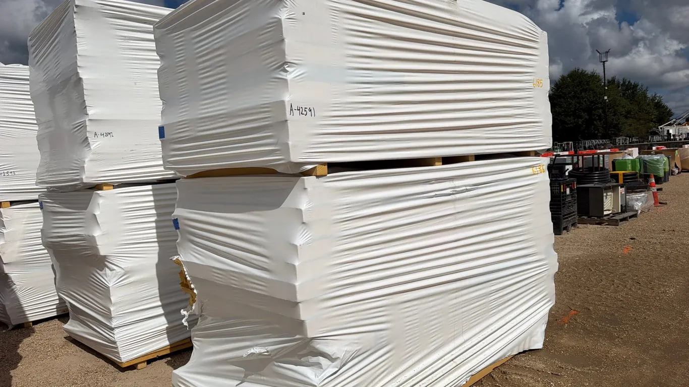 2 PALLETS OF MISC 4FT X 8FT X 2-3IN INSULATION PANELS