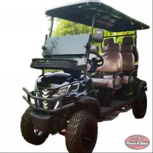 Off-Road Golf Cart w/ Front Basket - 6 Seater - Black