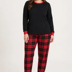 New Size Large Women’s 2-Piece Christmas Pajama Set,  – Black & Red Plaid