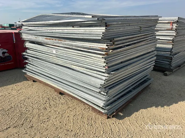 Quantity of (50) 6 ft x 10 ft Galvanized Temporary 6 ft Welded Wire Fencing Panels Site Fence