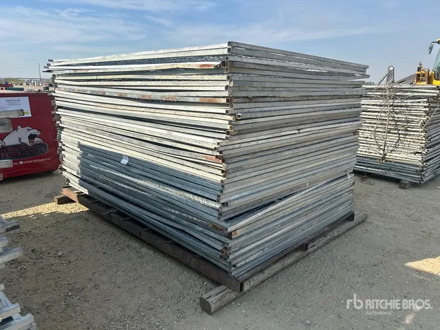 Quantity of (50) 10 ft x 6 ft Galvanized Temporary Welded Wire Galvanized Site Fence
