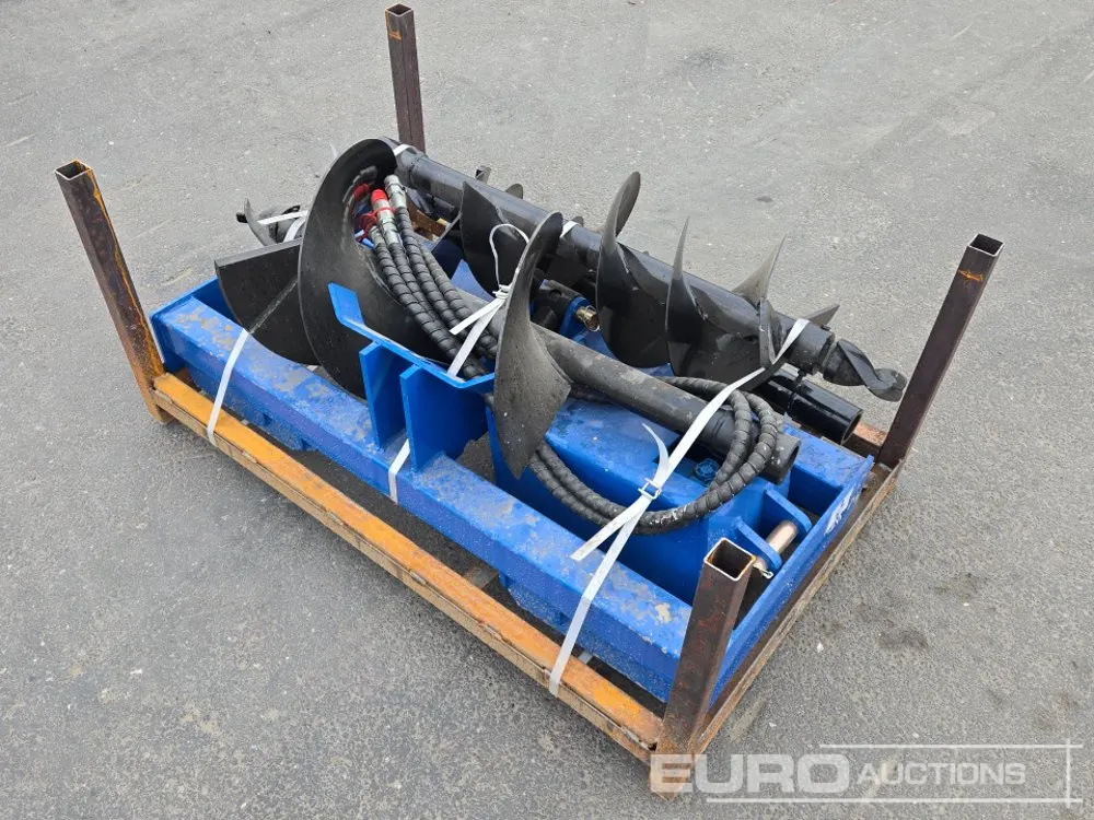 Unused 2026 GIYI Hydraulic Auger Drive, 400mm, 300mm 200mm Flight & Frame to suit Skidsteer Loader