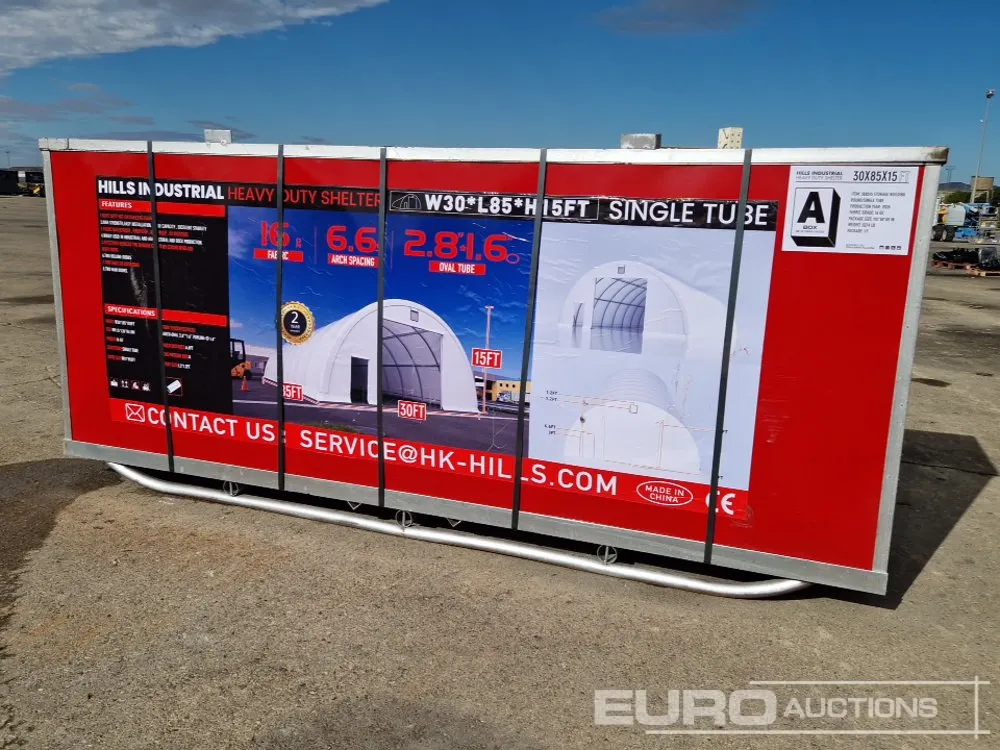 Unused 2026 Hills Industrial W 30' x L85' x H 15' Heavy Duty Shelter