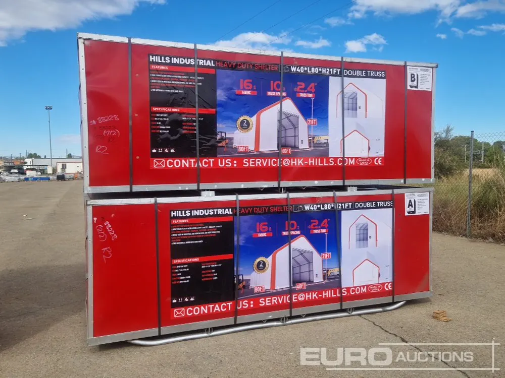 Unused 2026 Hills Industrial W 40' x L80' x H 21' Heavy Duty Shelter