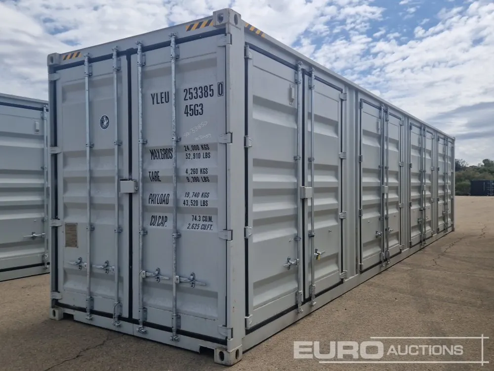 2026 40QH Storage Container, One Side Multi-Door, 4 Doors