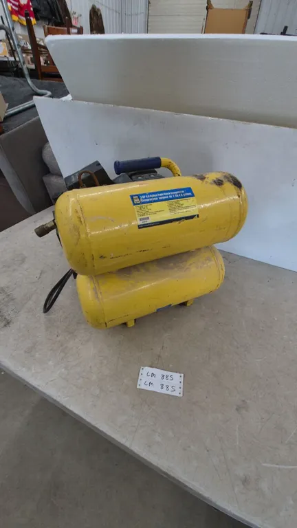 Power Fist 2 HP 4.6 Gallon Twin Stack Compressor with Gauges and Hose