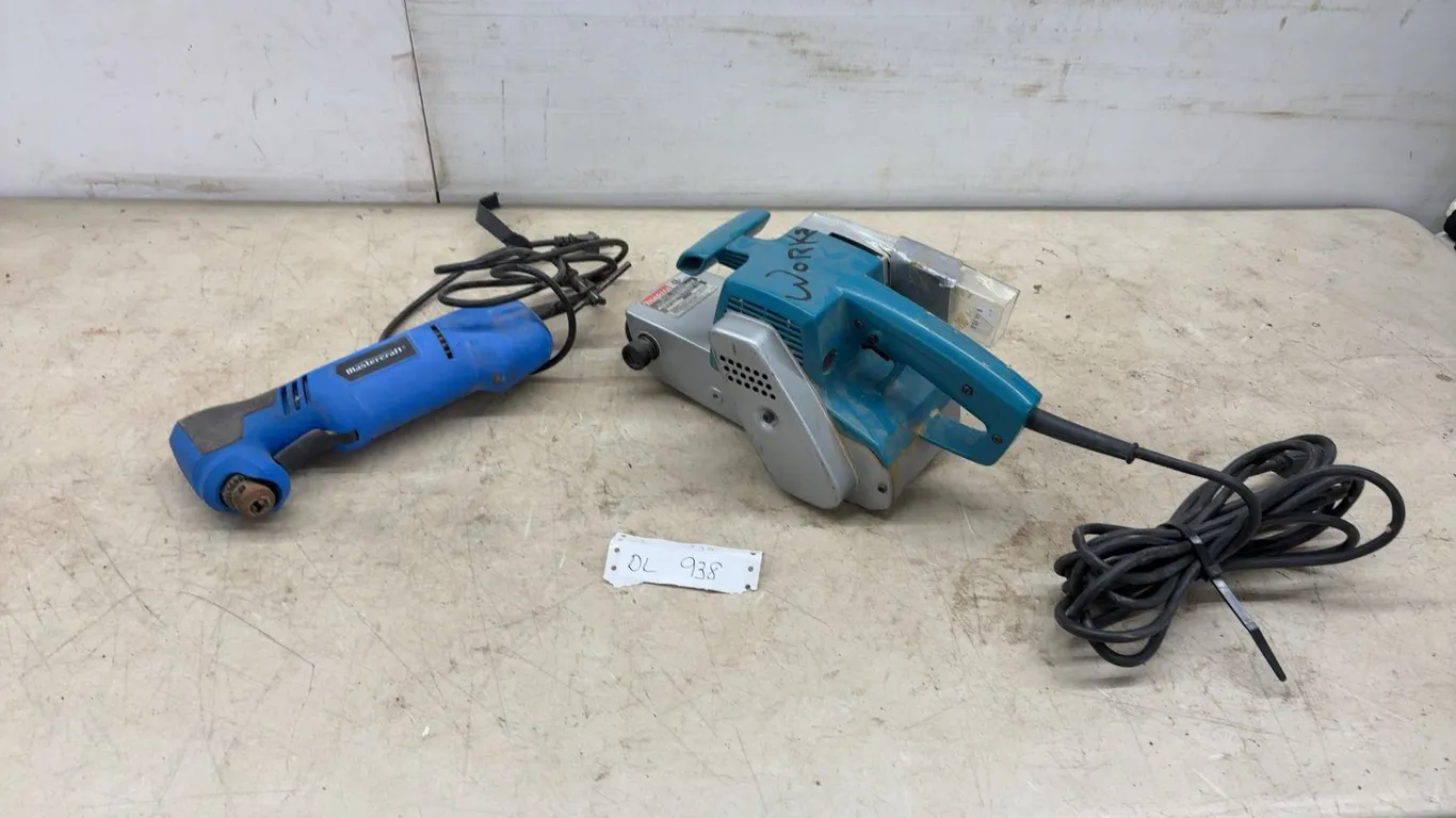 Mastercraft 3/8” Corded Right Angle Drill and Makita 9031 Belt Sander