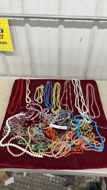 Assortment of Multi-Colored Costume Jewelry Beaded Necklaces