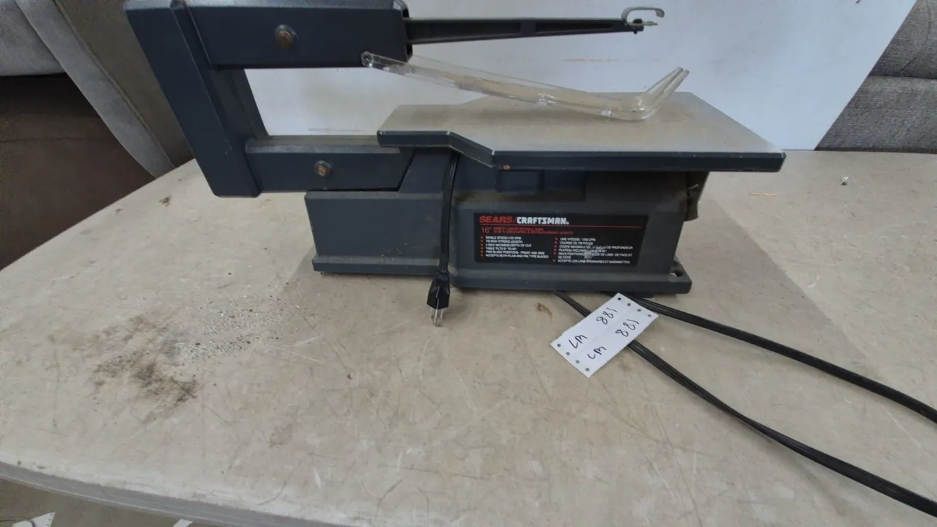 Sears Craftsman 16” Variable Speed Scroll Saw, 1/8 HP, 1725 RPM, and Blade Guard