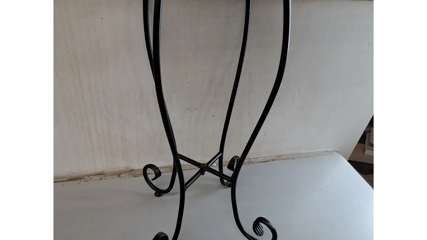 Metal Plant Stand with Wood Top 27.5"- Can't Ship