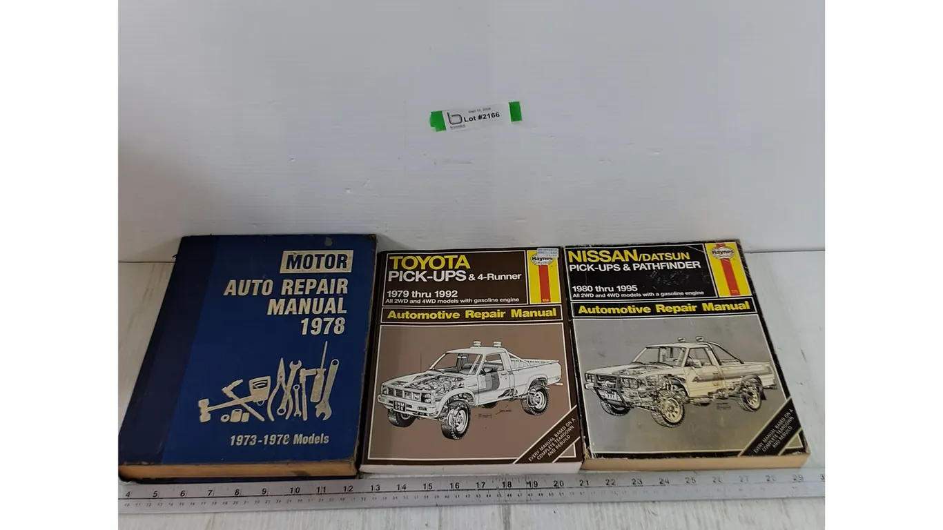 (3) Automotive Repair Manuals Toyota & Nissan Pick-Ups Motor Repair Years 1978, 1979-1992, 1980-1995