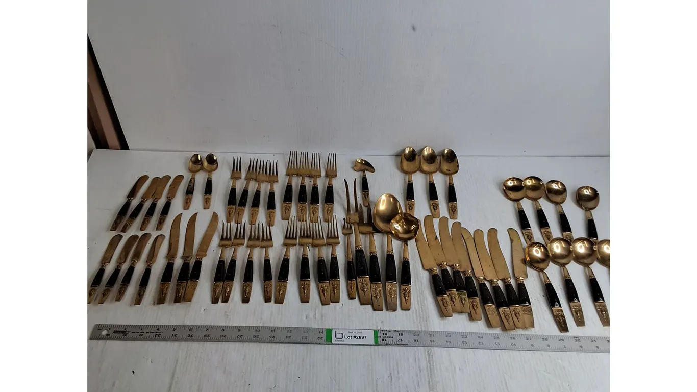 Vintage S. Samran Thailand Bronze Flatware- 8 Piece Setting but missing pieces-as pictured