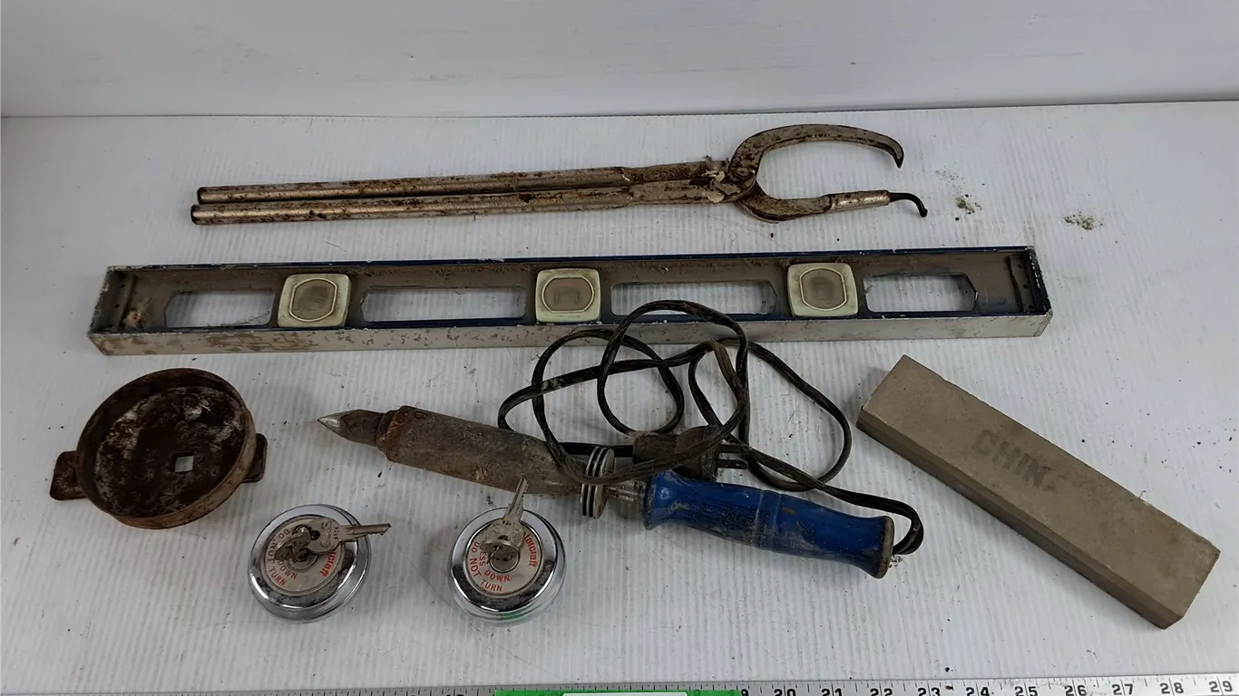 Locks, Sharpening Stone, Soldering Tool, Level, Misc