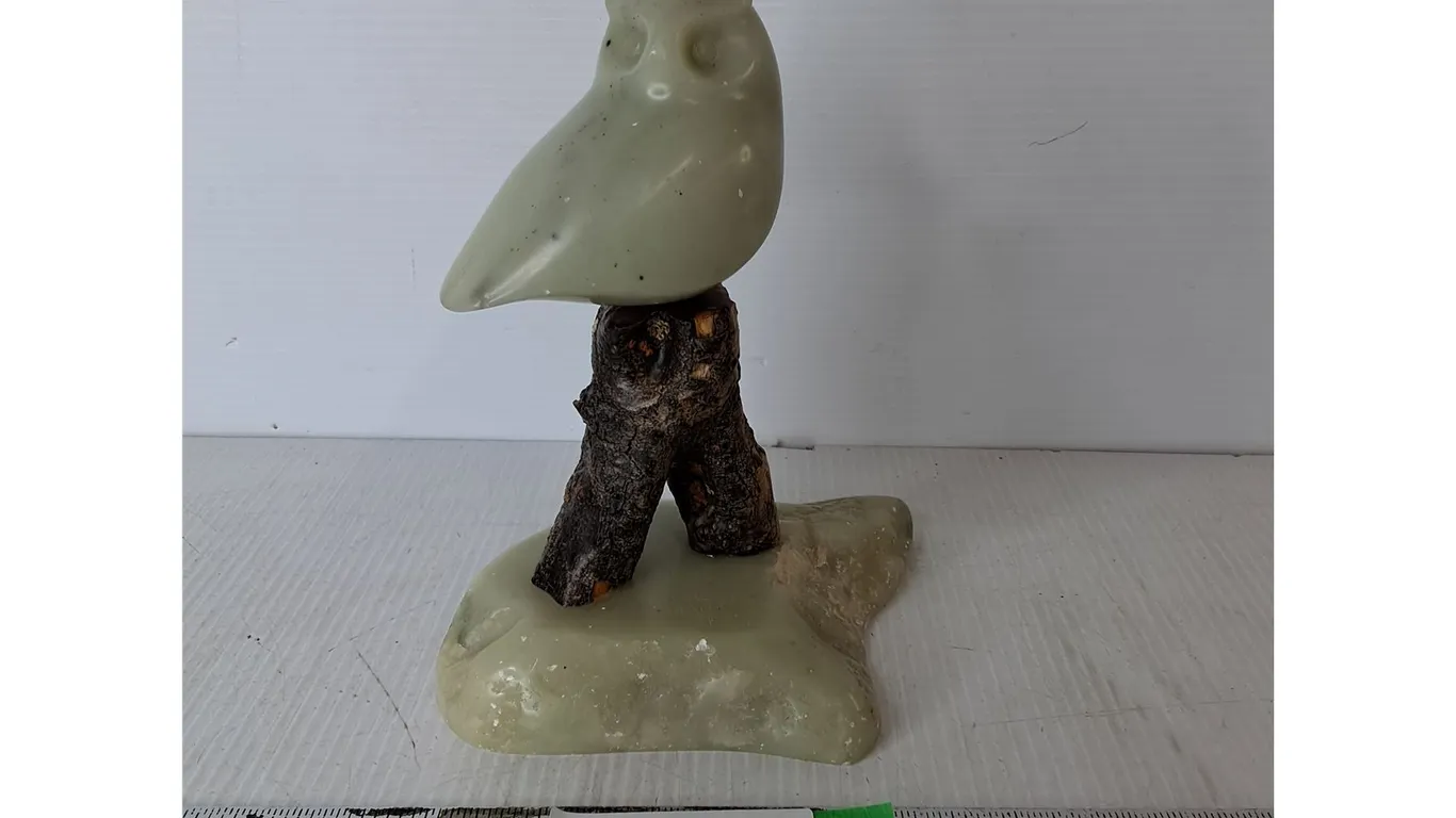 Stone Owl Figurine 8"