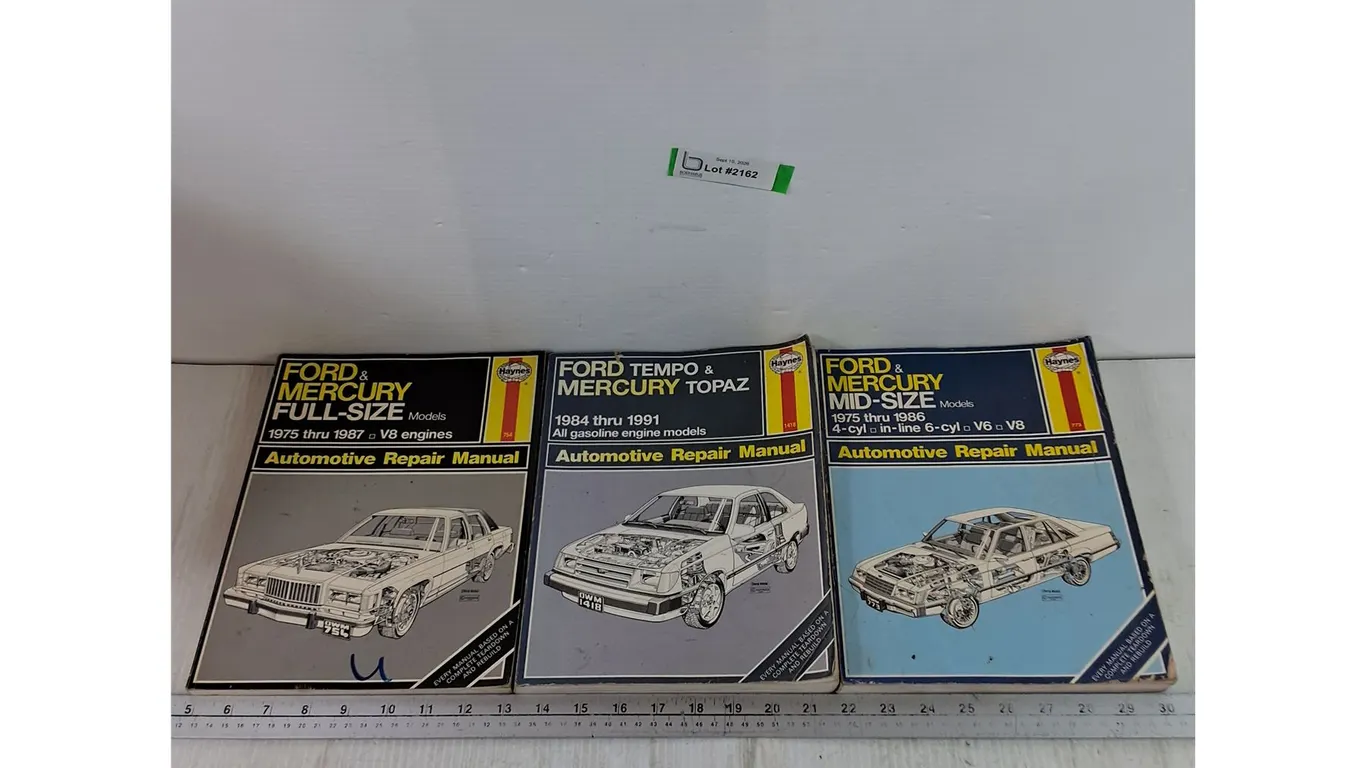 (3) Automotive Repair Manuals, Ford Mercury Years 1975-1987, 1984-1991, 1975-1986
