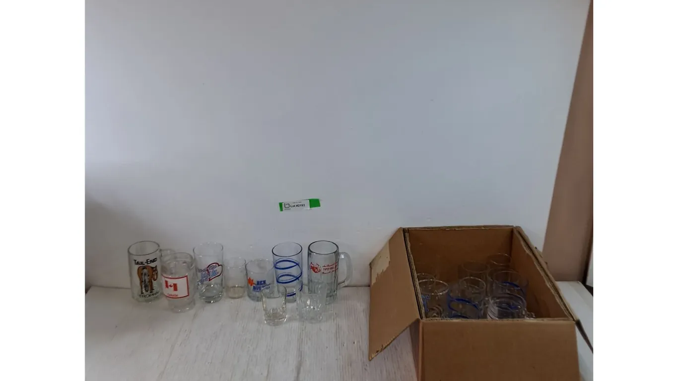 Assorted Glass Shot Glasses, Mugs, Cups, Tumblers