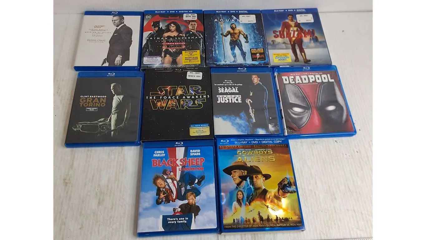 (10) Blue Ray DVD Movies - Black Sheep, Gran Torino, Star Wars - The Force Awakens
