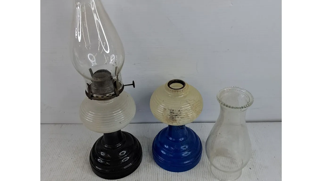 (2) Vintage Kerosene Lamps