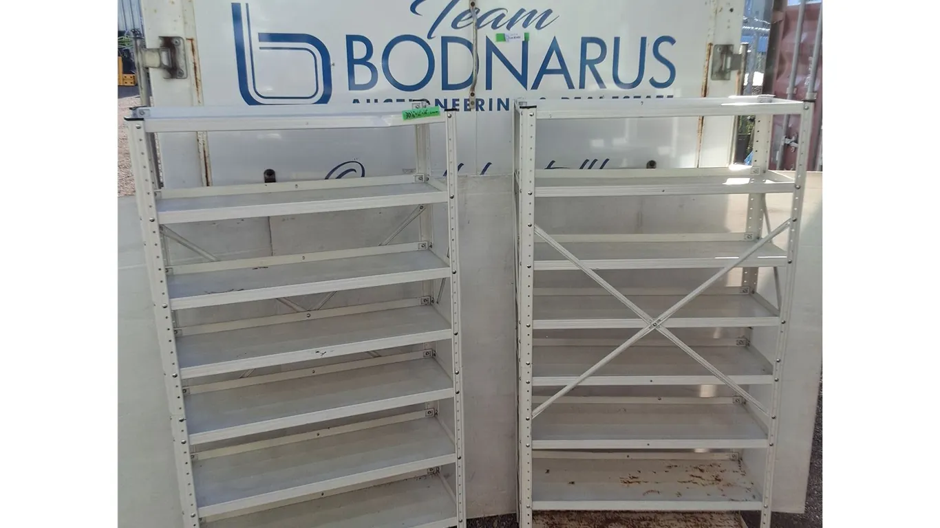**(2) White Metal Shelves 30 1/2" x 12" x 58" No Shipping
