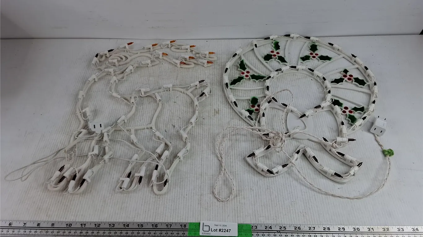 (2) Light Up Christmas Decorations - Powers On, As Is