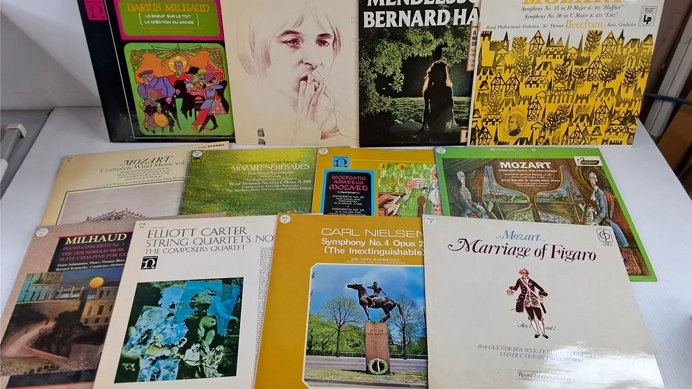 Assorted Vinyl Records - Mozart, Darius Milhaud, Elliott Carter, Misc