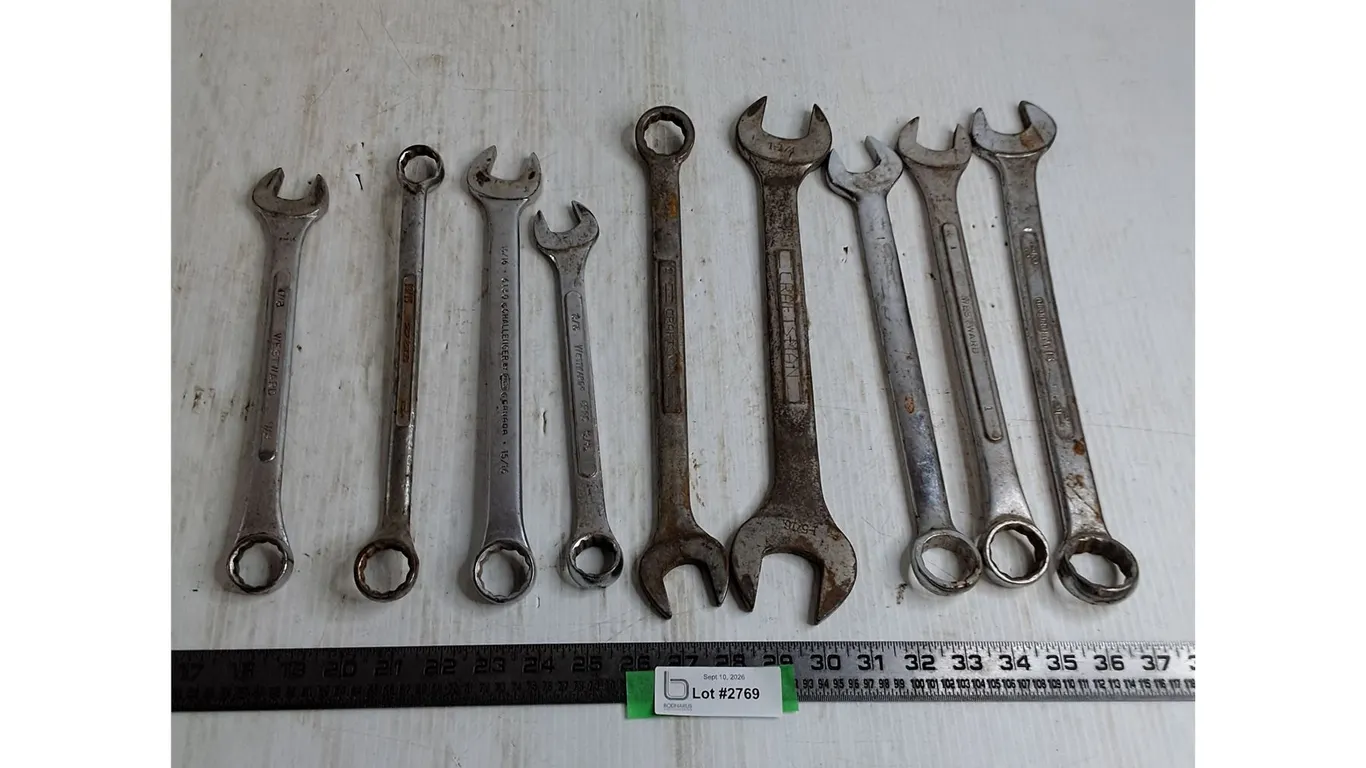 (9) Assorted Imperial Sized Wrenches
