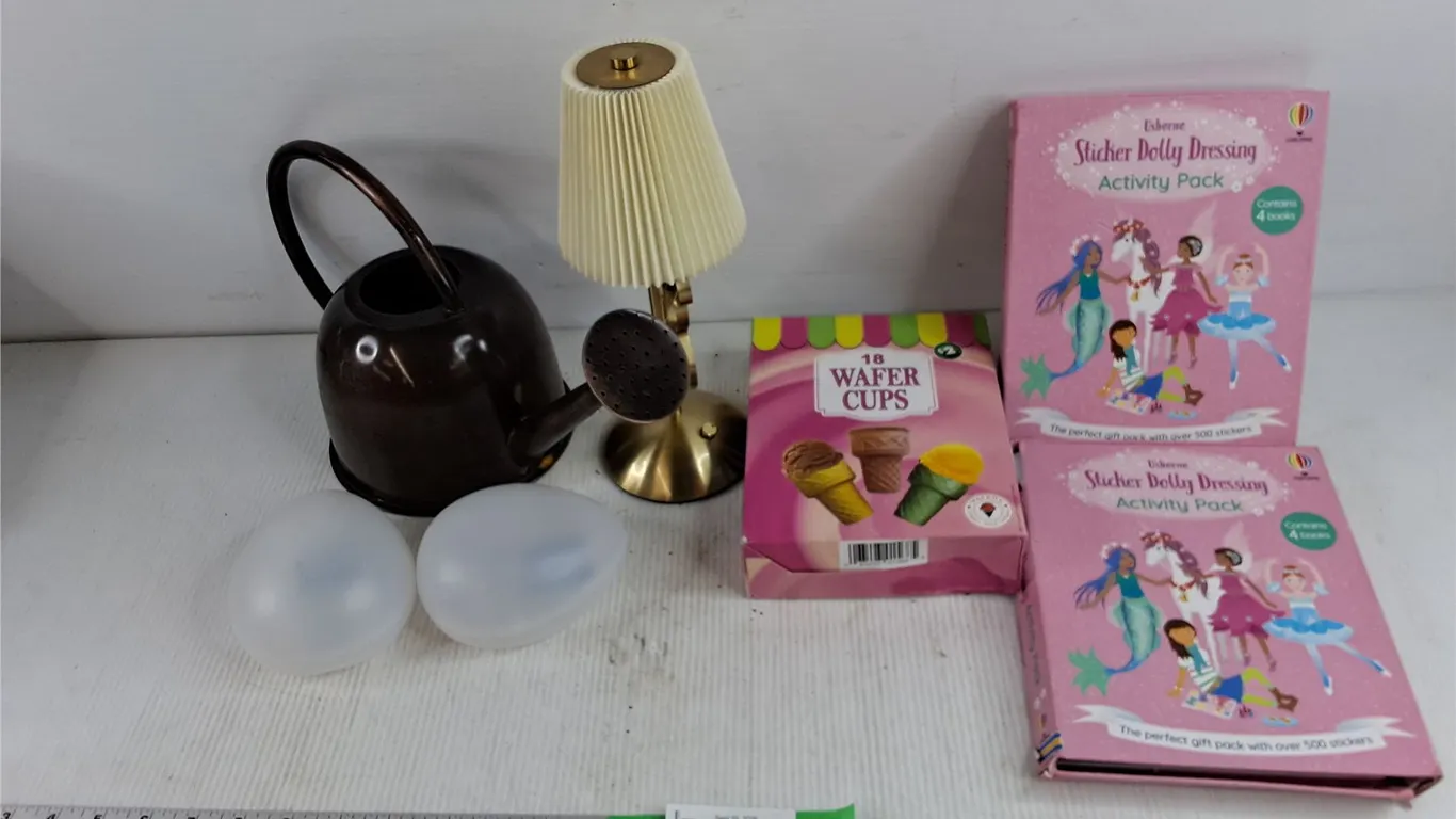 Watering Can, Table Lamp, Water Cups, Sticker Dolly Dressing Activity Packs, Misc