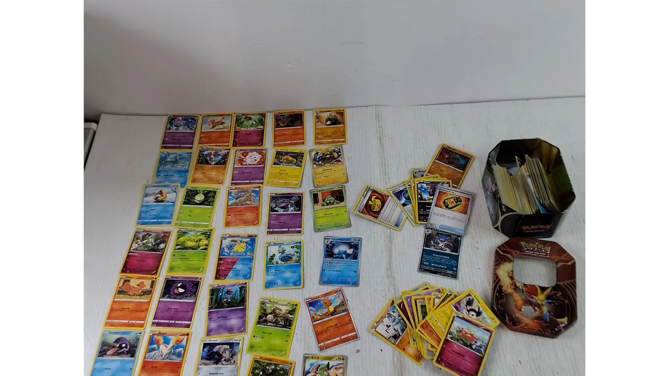 Assorted Japanese and English Pokémon Cards With Card Container, Cannot Authenticate
