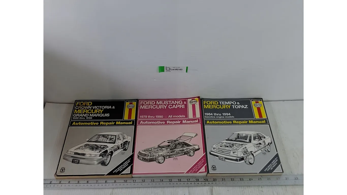 (3) Automotive Repair Manuals, Ford Mustang, Crown Vic, Tempo, Years 1988-1996, 1979-1990, 1984-1994