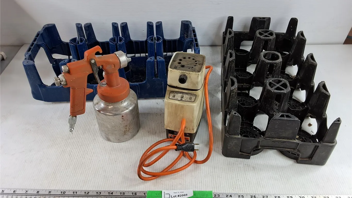 Spray Gun, Black & Decker Drill Bit Sharpener - Powers On, As Is, Plastic Trays