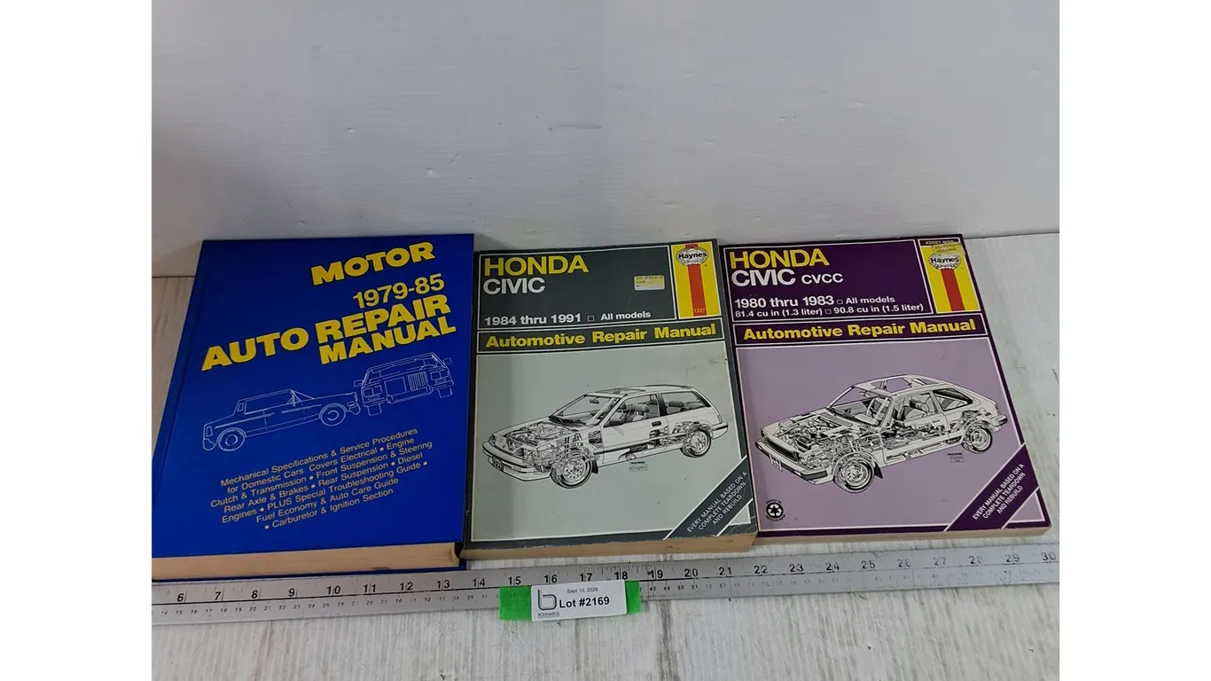 (3) Automotive Repair Manuals Honda Civic, Motor Repair Years 1979-1985, 1984-1991, 1980-1983
