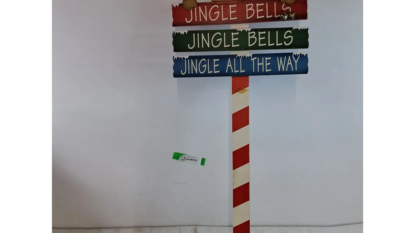 Jingle Bells Wooden Reindeer Sign with Bells