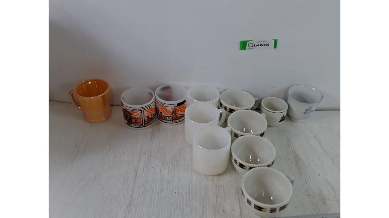 Assorted Coffee Cups, Fire King, Heat Proof, Ridgeway Steelite, Misc