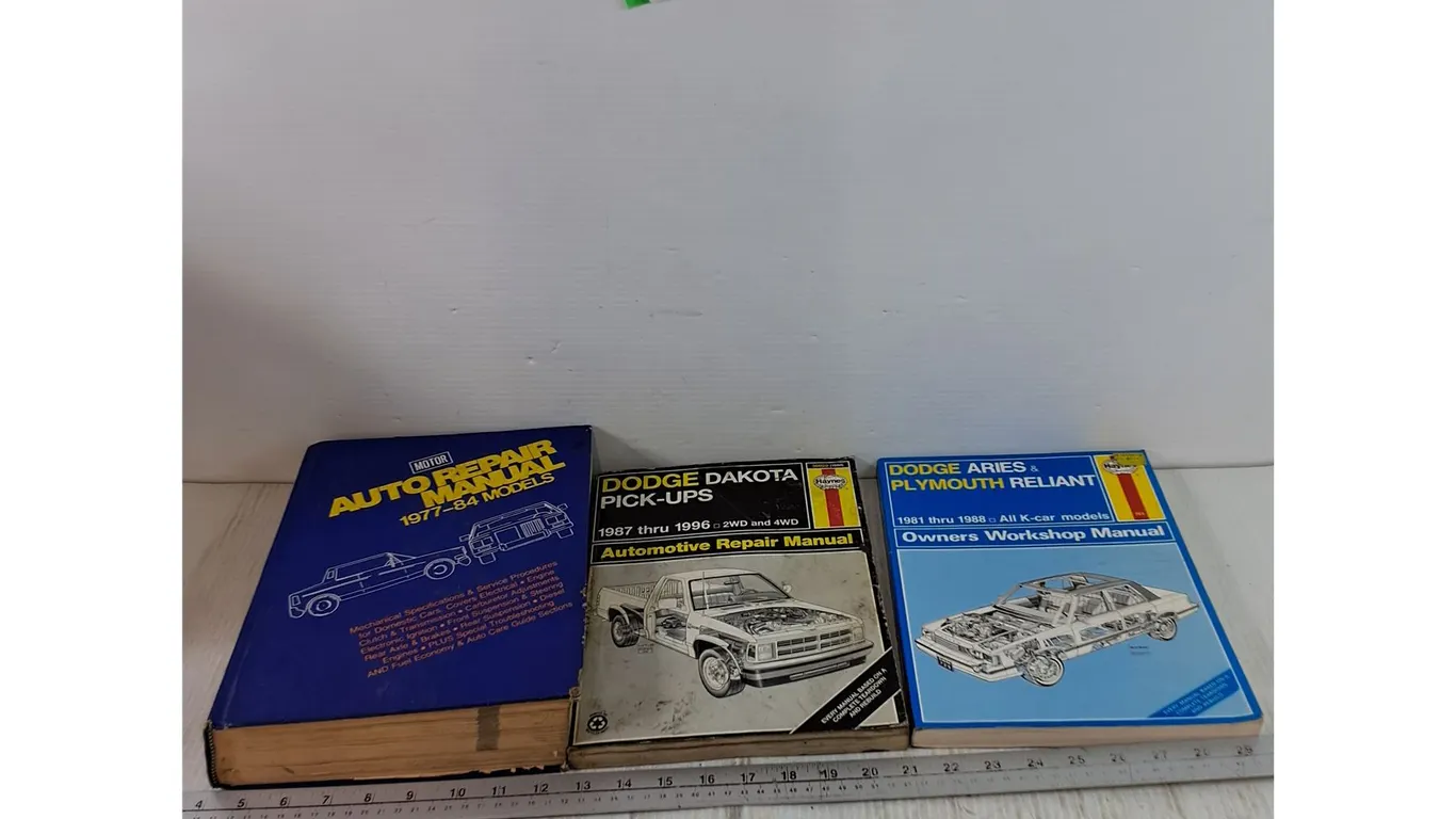 (3) Automotive Repair Manuals Dodge Dakota, Aries, Motor Repair Years 1977-84, 1987-1997, 1981-1988