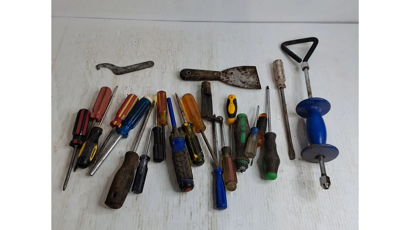 Assorted Screw Drivers, Dent Puller, Misc.
