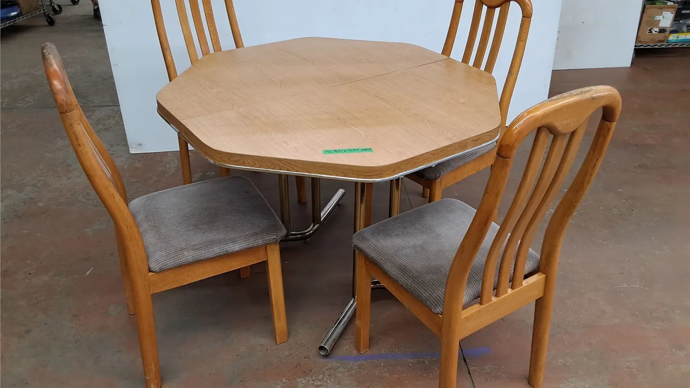*Wood Dining Table & (4) Chairs- As Is, Can't Ship