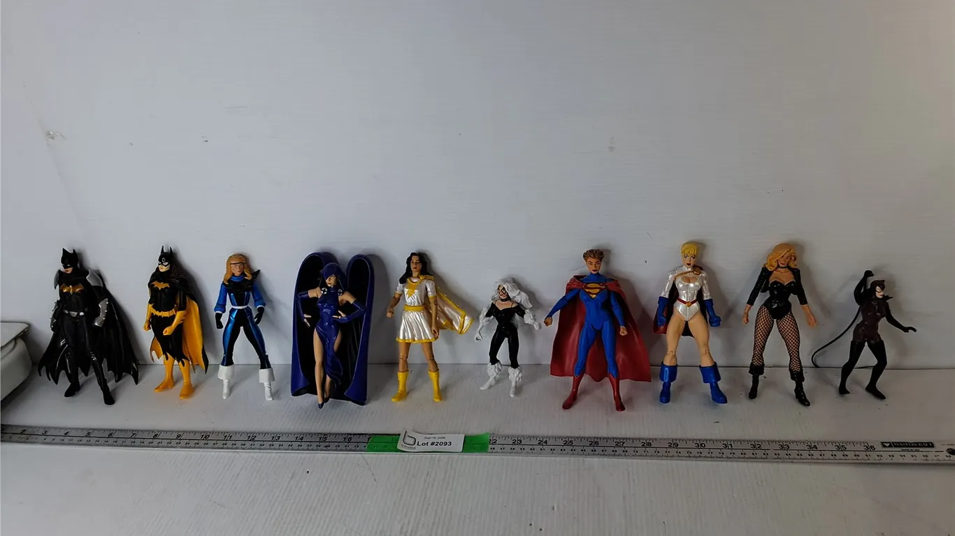(10) Female Action Figurines- Supergirl, Cat Woman, Batgirl, Misc.