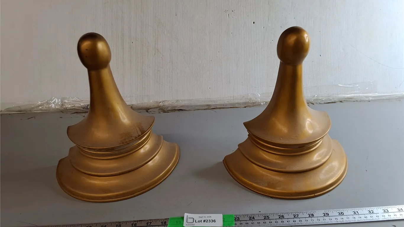 (2) Gold Toned Wall Sconces 11" Tall