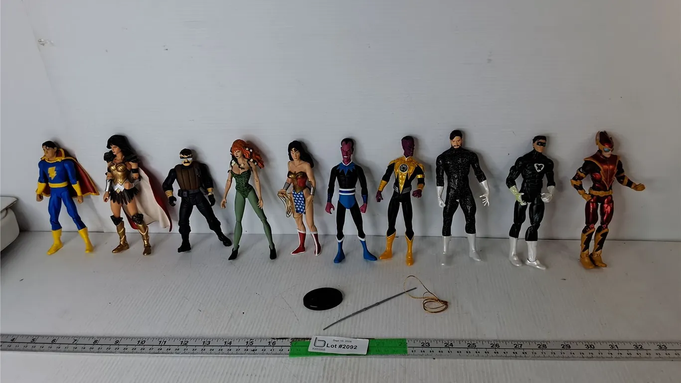 (10) Action Figurines- Wonder Woman, Poison Ivy, Sinestro, Misc.
